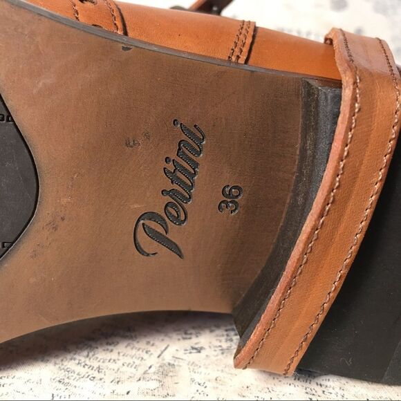 Pertini brown leather booties with red elastic - Picture 12 of 16